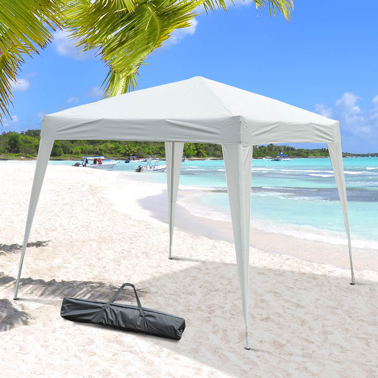 easycomfort easycomfort gazebo pop up impermeabile bianco 3x3m