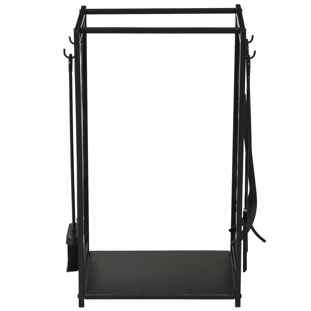 easycomfort easycomfort potalegna per camino in acciaio nero e antiruggine con accessori 46 x 29 x 70cm