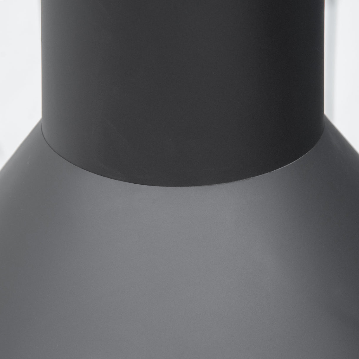 easycomfort braciere da giardino in metallo con camino porta legna e attizzatoio 44.5x133cm nero