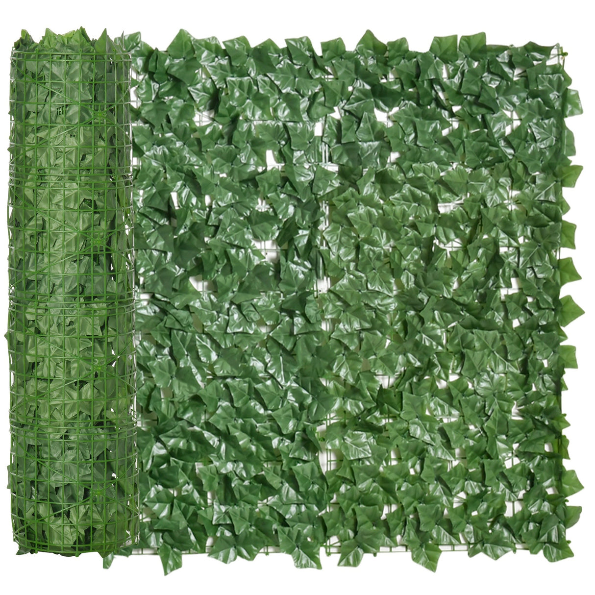 easycomfort rotolo di siepe artificiale per balcone e giardino in pe anti uv con foglie verde scuro 300x100cm