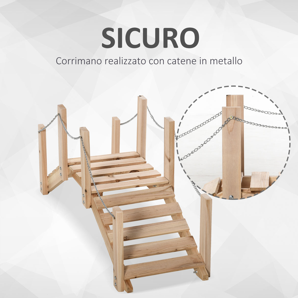 easycomfort easycomfort ponticello da giardino in legno per laghetto con passerella ad arco impermeabile 100x32x48cm