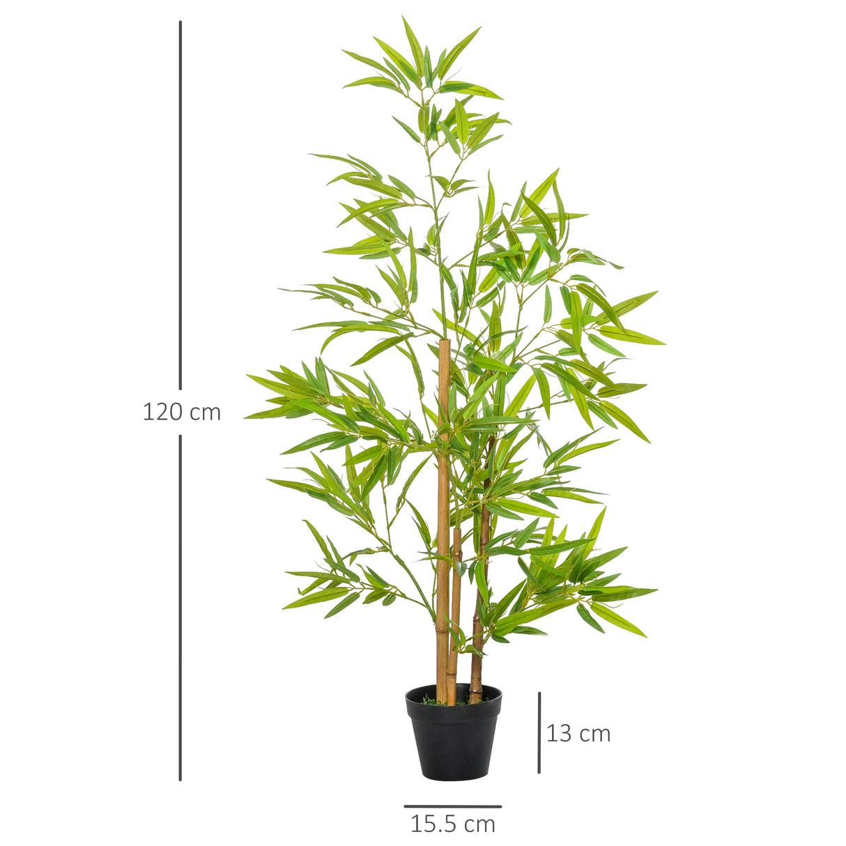 easycomfort easycomfort bambu in vaso artificiale per interno ed esterno alta 120cm verde