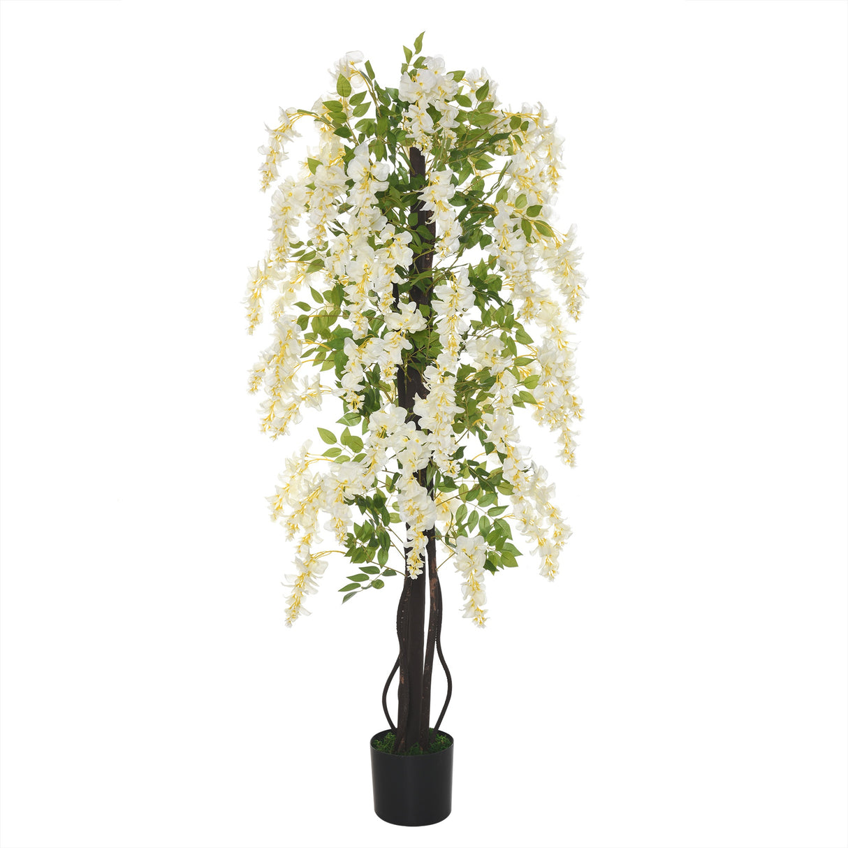 easycomfort easycomfort pianta artificiale glicine bianco finto 165cm per interni ed esterni