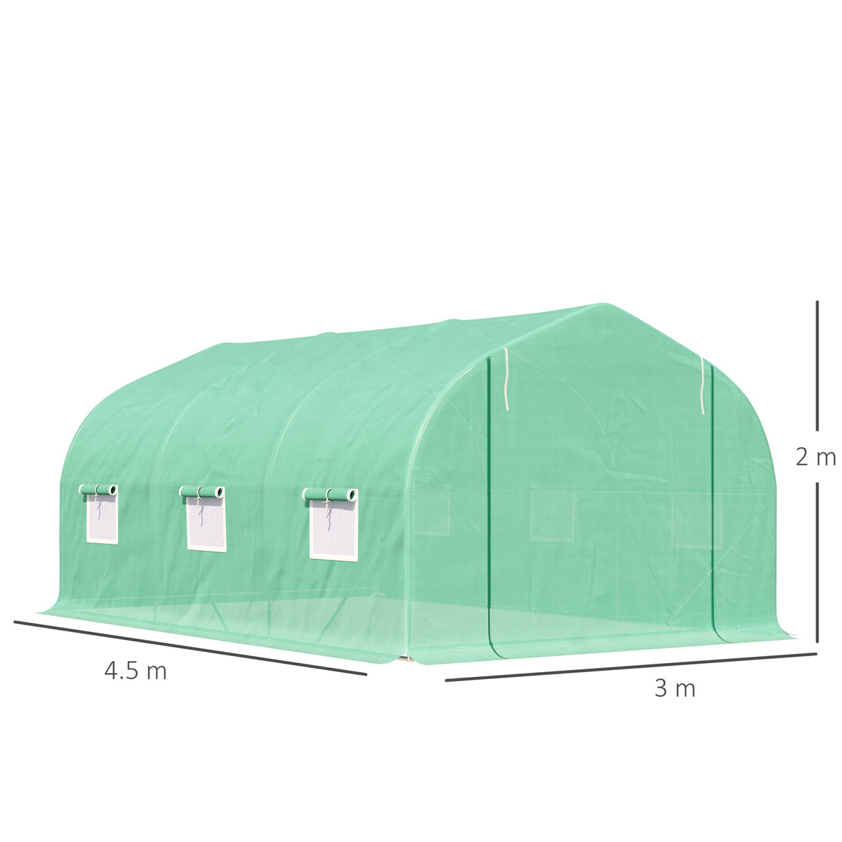 easycomfort easycomfort serra da giardino con tetto spiovente in pe e tubi d acciaio verde scuro 4.5x3x2m