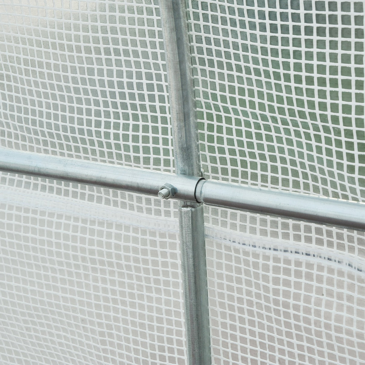 easycomfort easycomfort serra da giardino a tunnel per piante in pe con tubi in ferro bianco 450x200x200cm