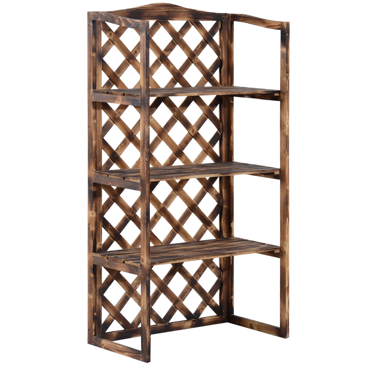 easycomfort easycomfort scaffalatura fioriera per piante a 3 ripiani in legno di abete 80x40x150cm