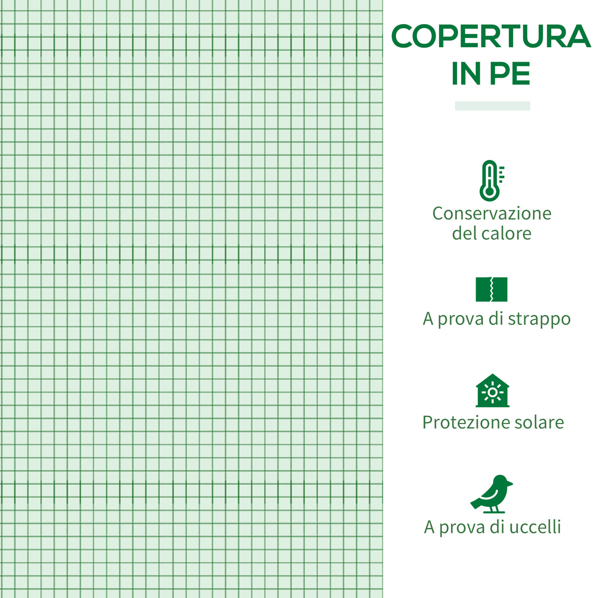 easycomfort serra da giardino in pe e acciaio con 4 picchetti 2 finestre e copertura rinforzata 200x77x148 169cm