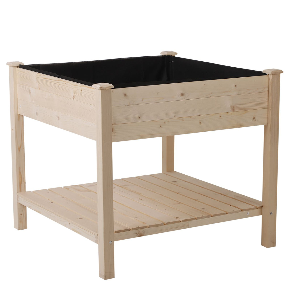 easycomfort easycomfort orto fioriera pensile urbano in legno con fodera in tessuto 91x91x81cm