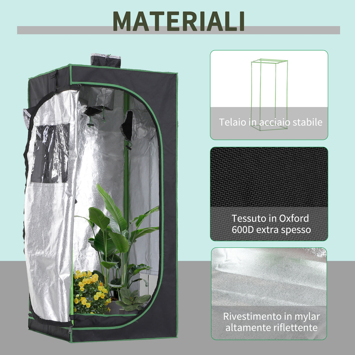 easycomfort easycomfort tenda per coltivazione idroponica grow tent 60x60x140cm