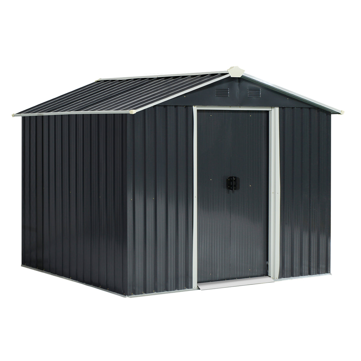 easycomfort capanno porta attrezzi 2 porte scorrevoli griglie ventilazione acciaio