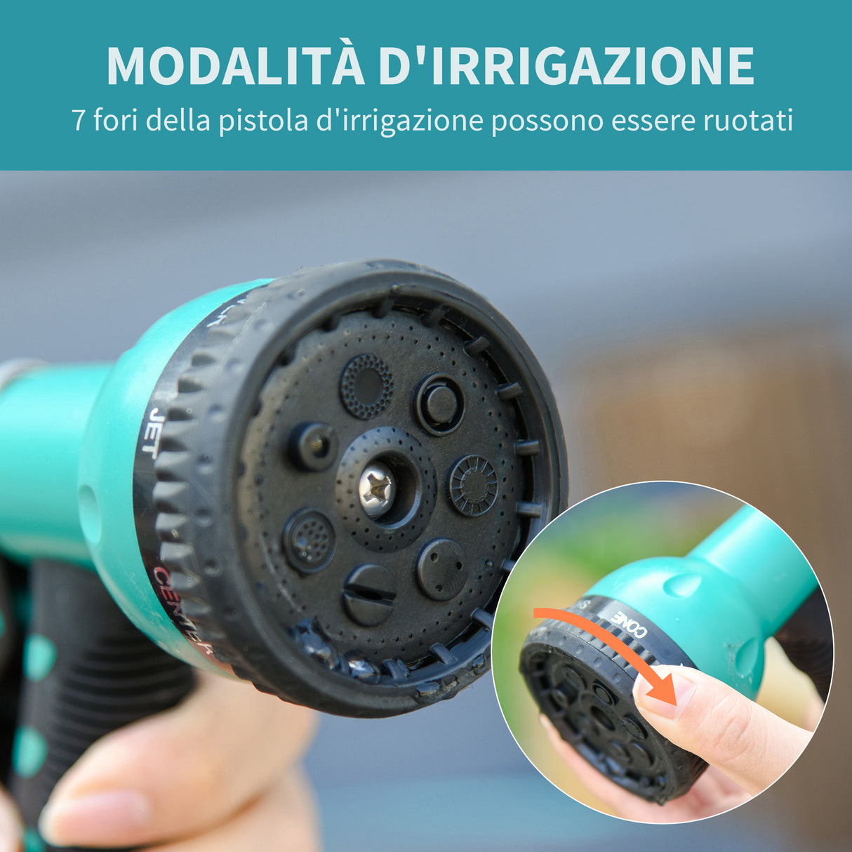 easycomfort avvolgitubo automatico a parete girevole a 180 tubo da 15m e pistola multifunzione 33143