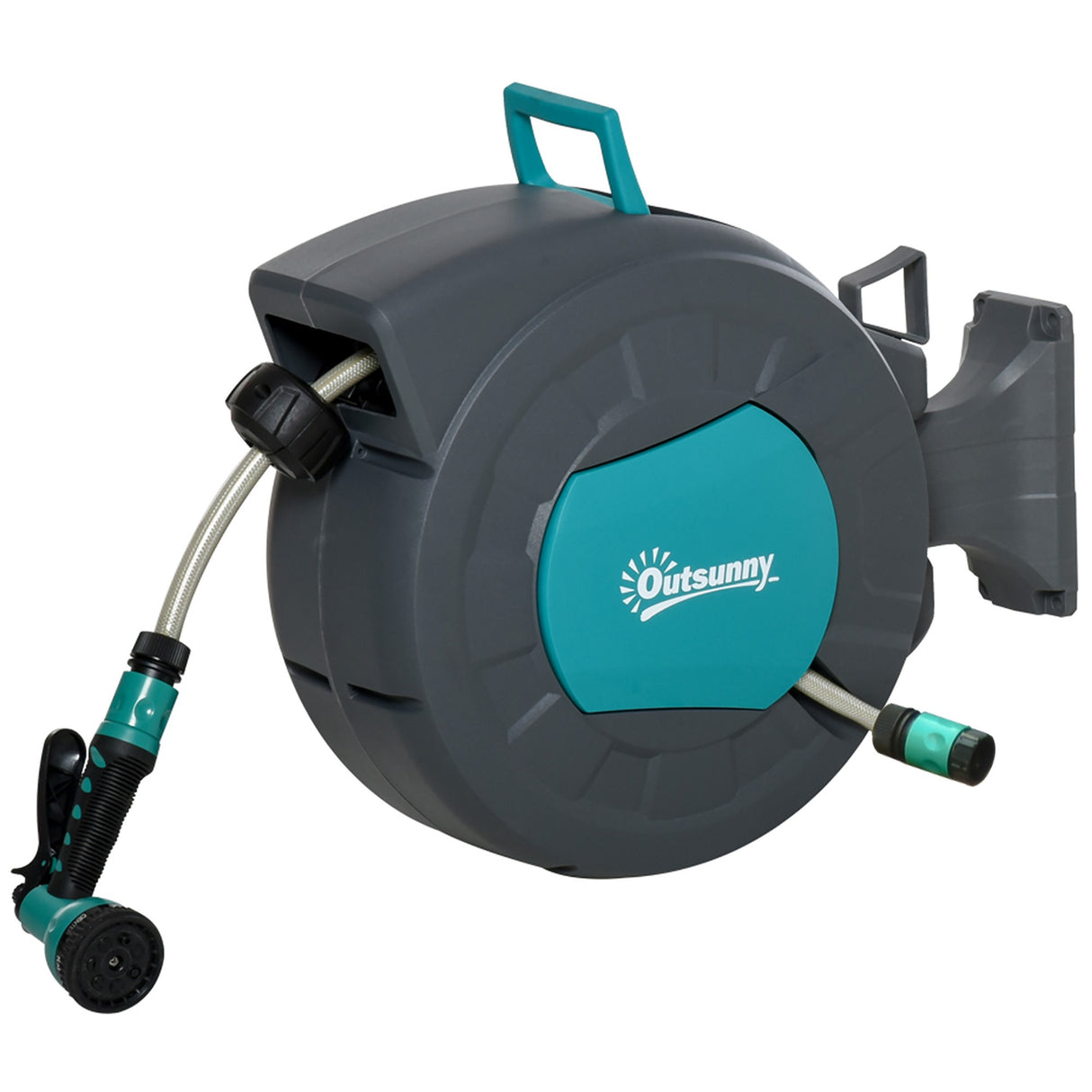 easycomfort avvolgitubo automatico a parete girevole a 180 tubo da 15m e pistola multifunzione 33143