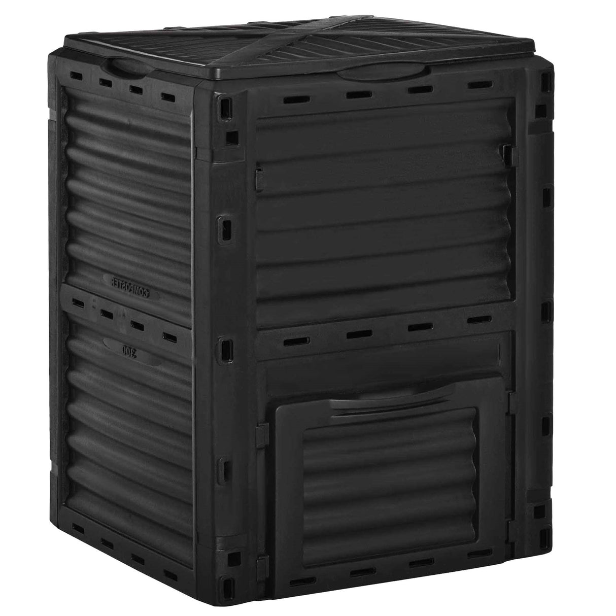 easycomfort easycomfort bidone per compostaggio 300l nero