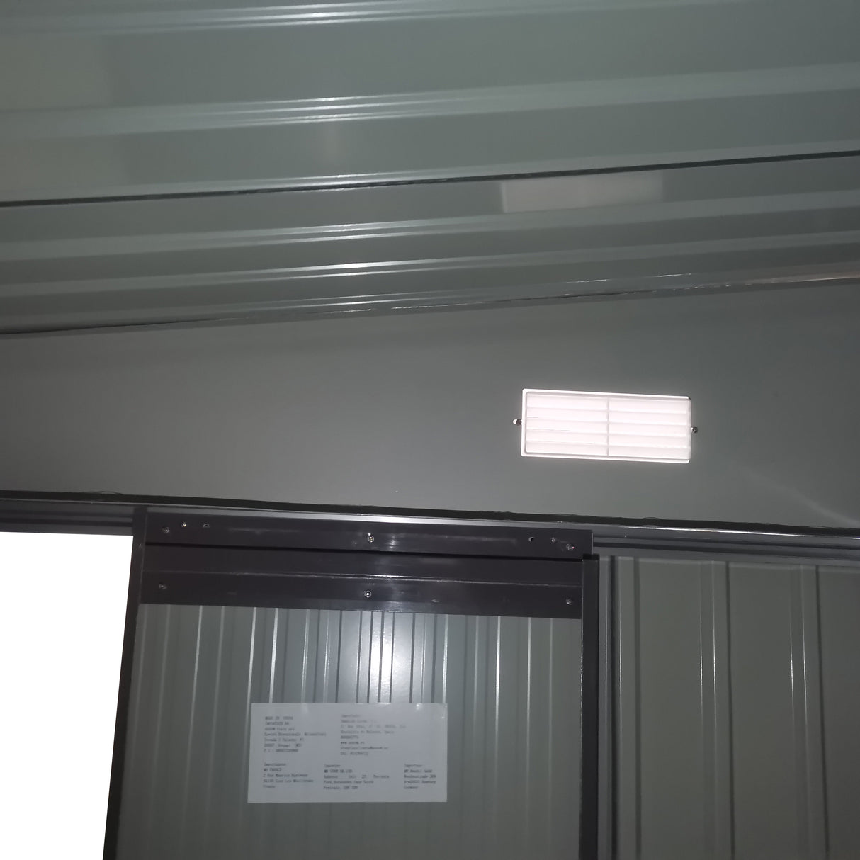 easycomfort ripostiglio da giardino con porta scorrevole in acciaio 345x280.5x169 201cm nero