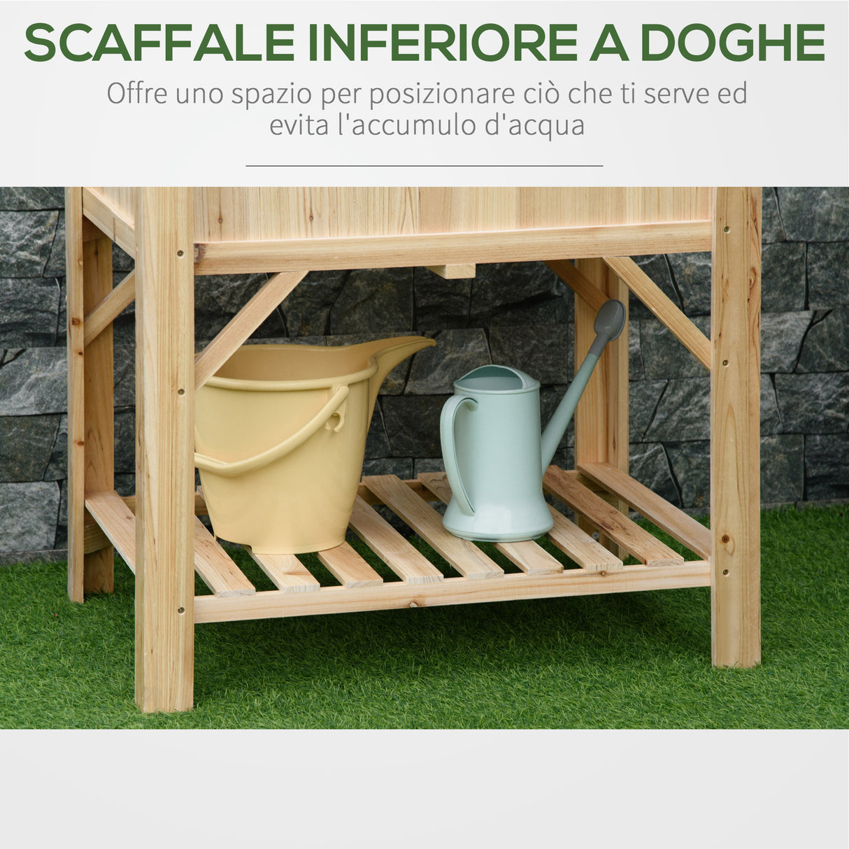 easycomfort easycomfort letto per orto rialzato con 6 scomparti in legno di abete 78 5x58x81cm