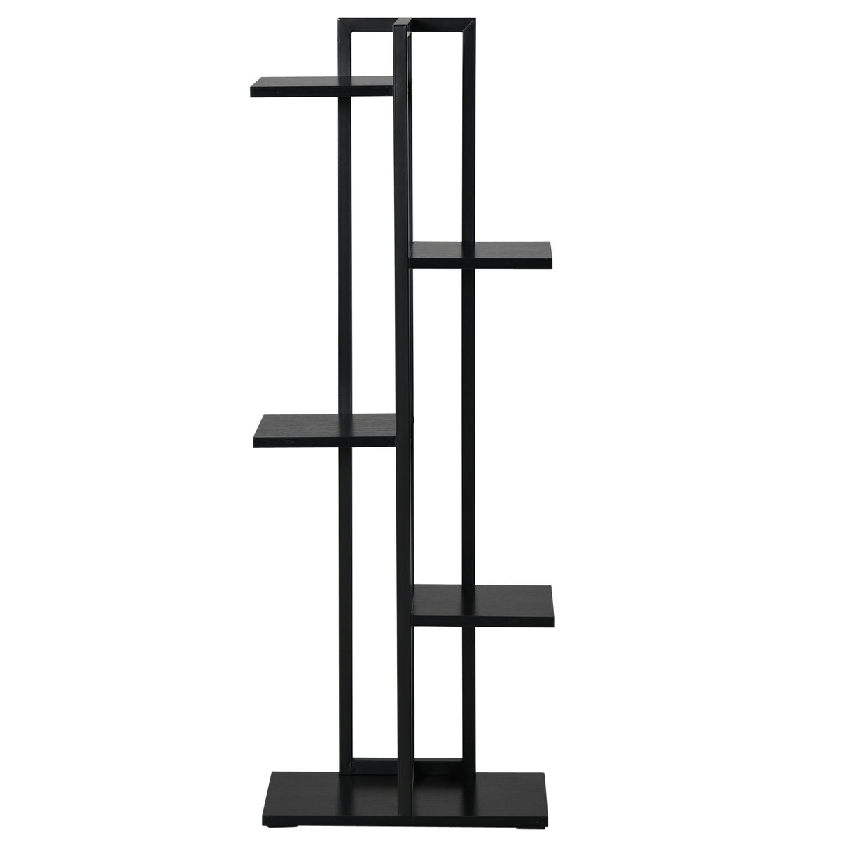 easycomfort scaletta portavasi a 5 livelli per interni ed esterni in mdf e acciaio 40x22x113 cm nero