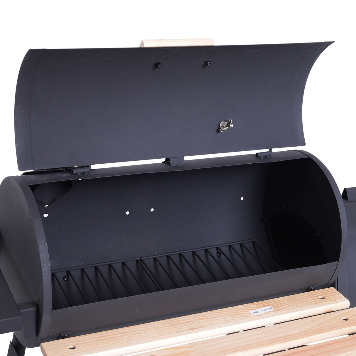 easycomfort easycomfort barbecue a carbone con coperchio e affumicatore bbq da giardino con ripiani e ruote 124x53x104 cm nero