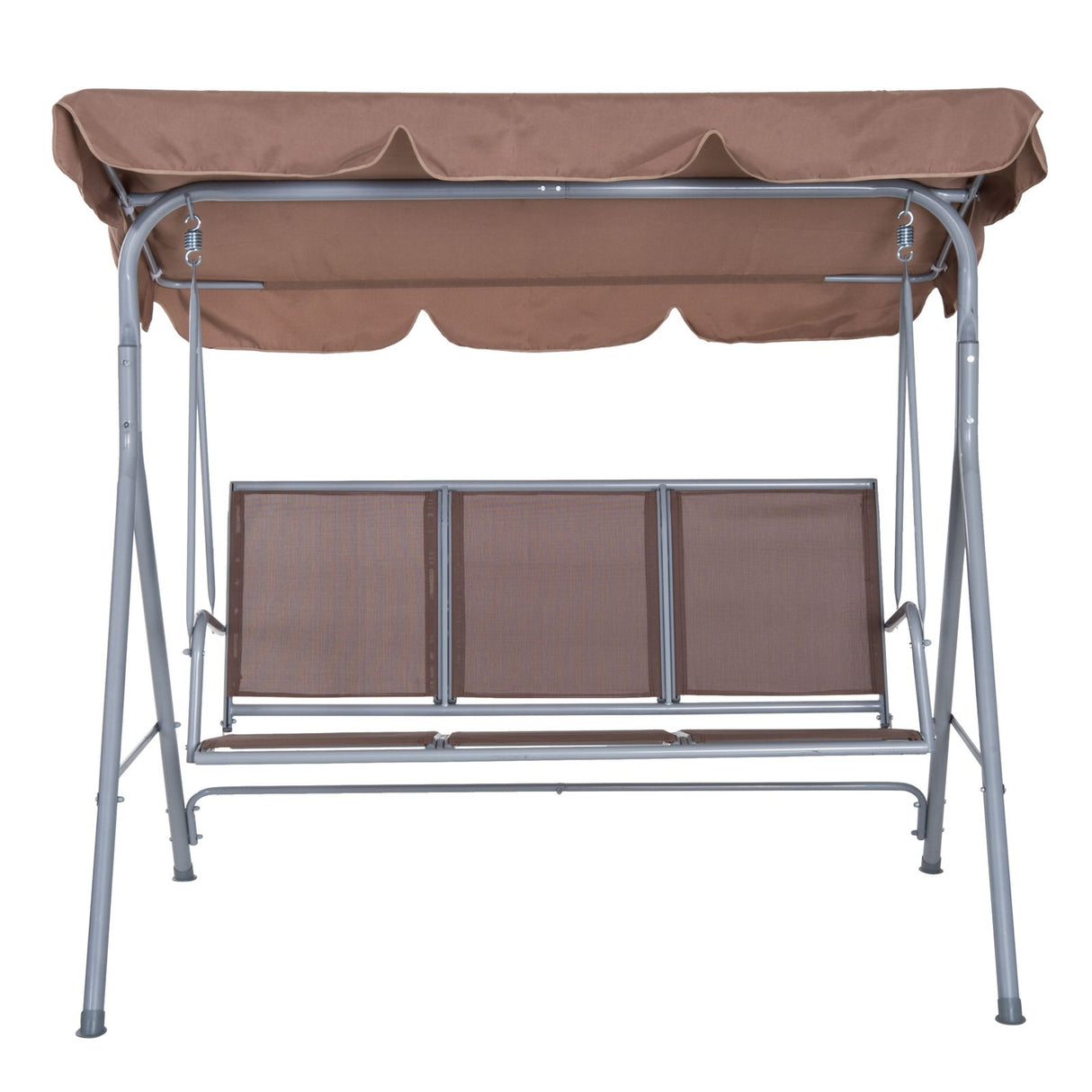 easycomfort easycomfort dondolo da giardino a 3 posti struttura in metallo marrone 170 x 112 x 153 cm