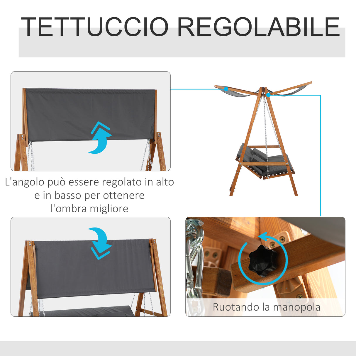 easycomfort easycomfort dondolo da giardino 3 posti convertibile in letto matrimoniale 225 5x113x180cm