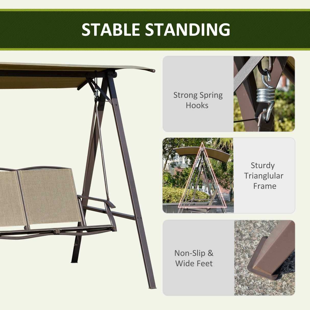 easycomfort dondolo da giardino 2 posti con tettuccio regolabile e seduta traspirante 147x125x170cm