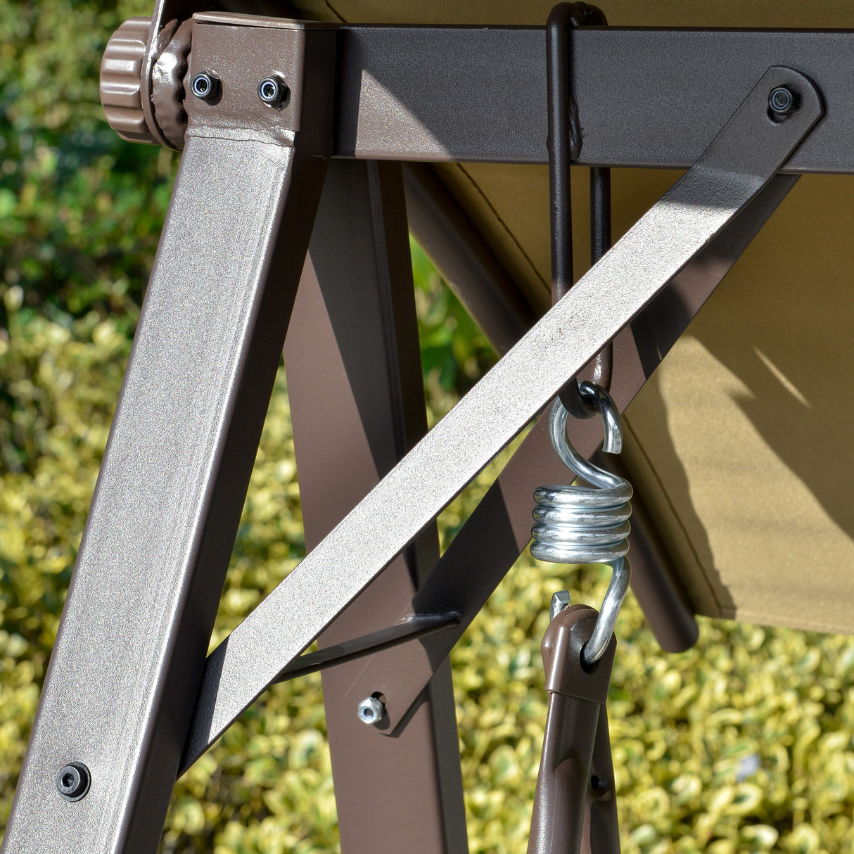 easycomfort dondolo da giardino 2 posti con tettuccio regolabile e seduta traspirante 147x125x170cm