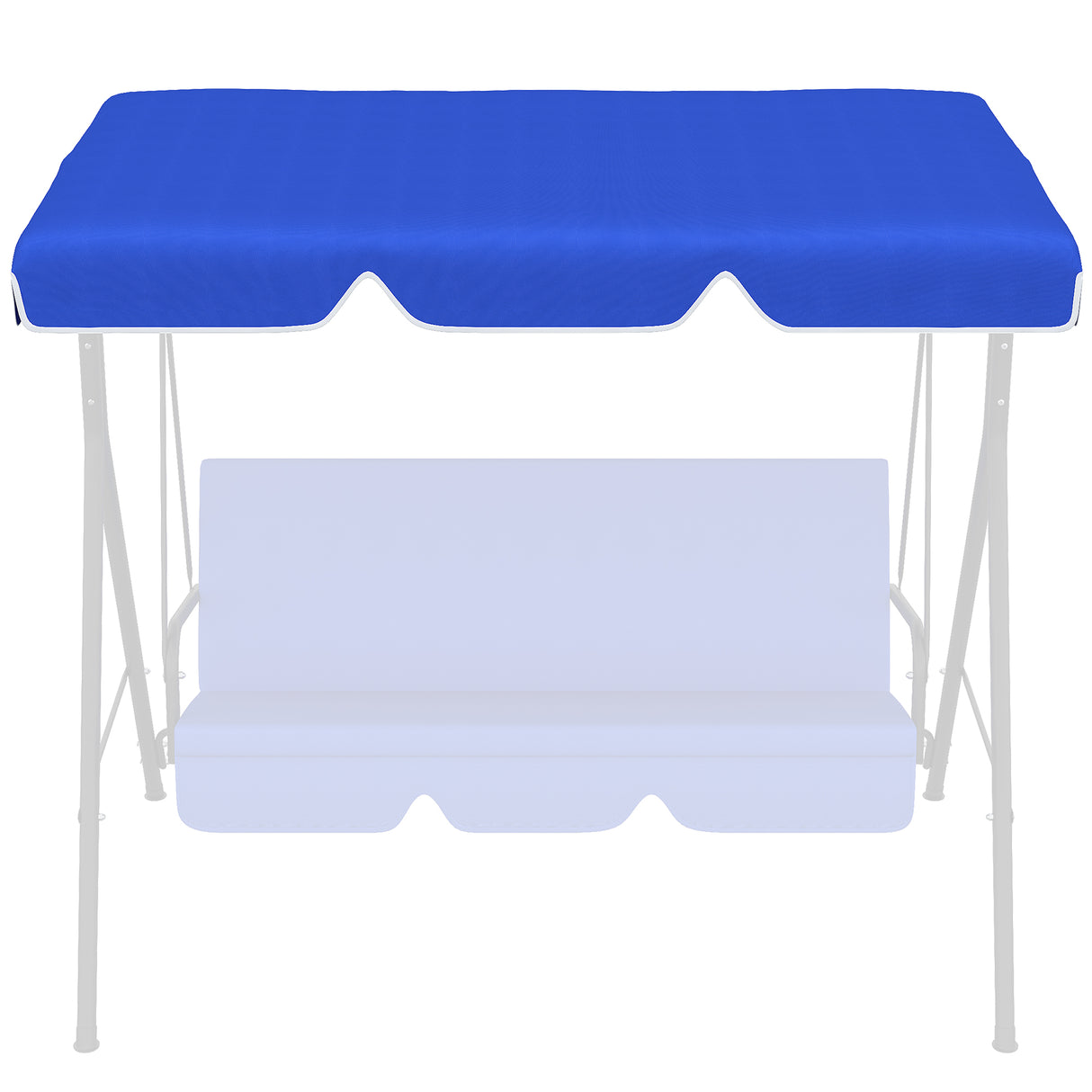 easycomfort tettuccio di ricambio per dondolo in poliestere con protezione uv50+ 192x144cm blu