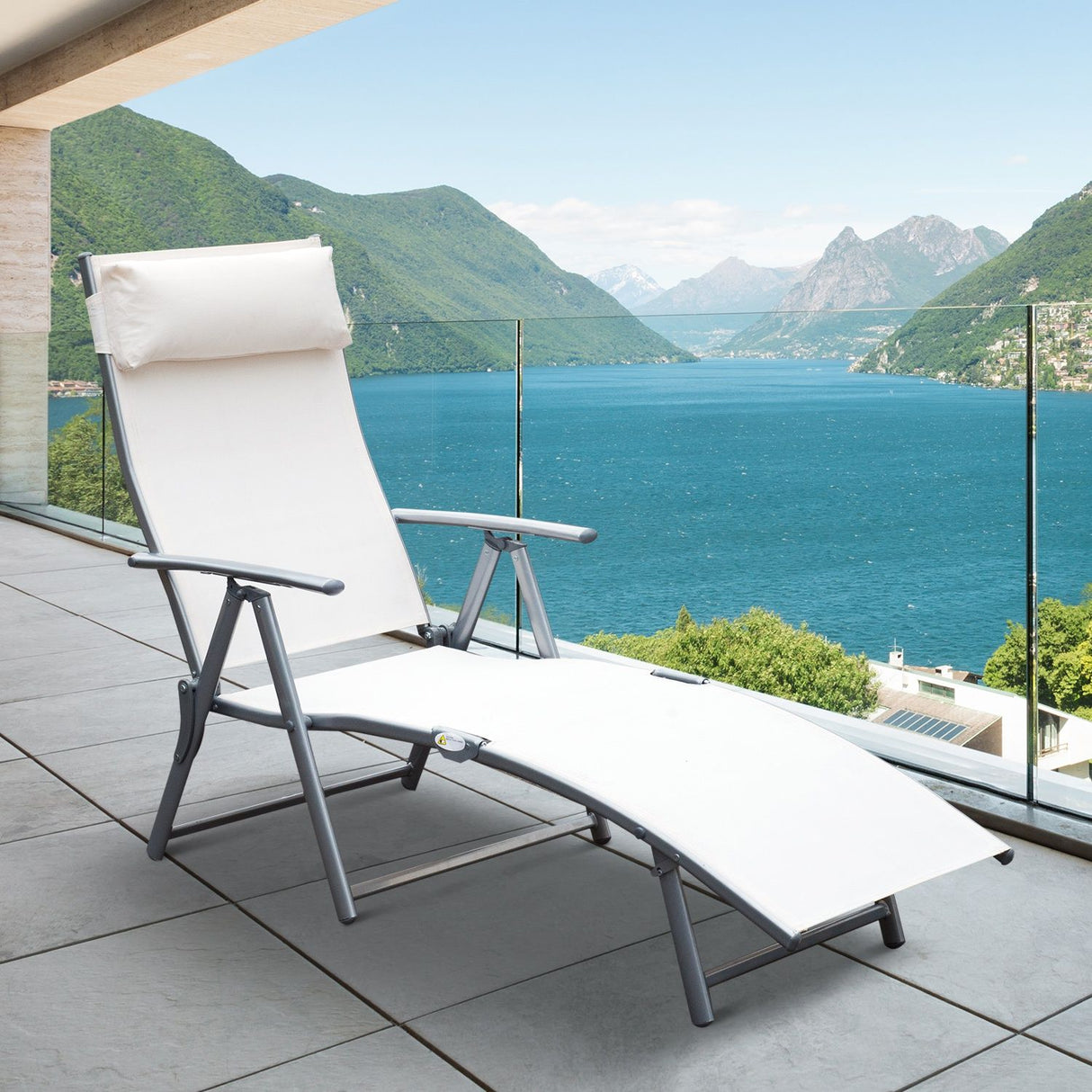 easycomfort easycomfort sdraio prendisole relax reclinabile pieghevole con cuscino beige