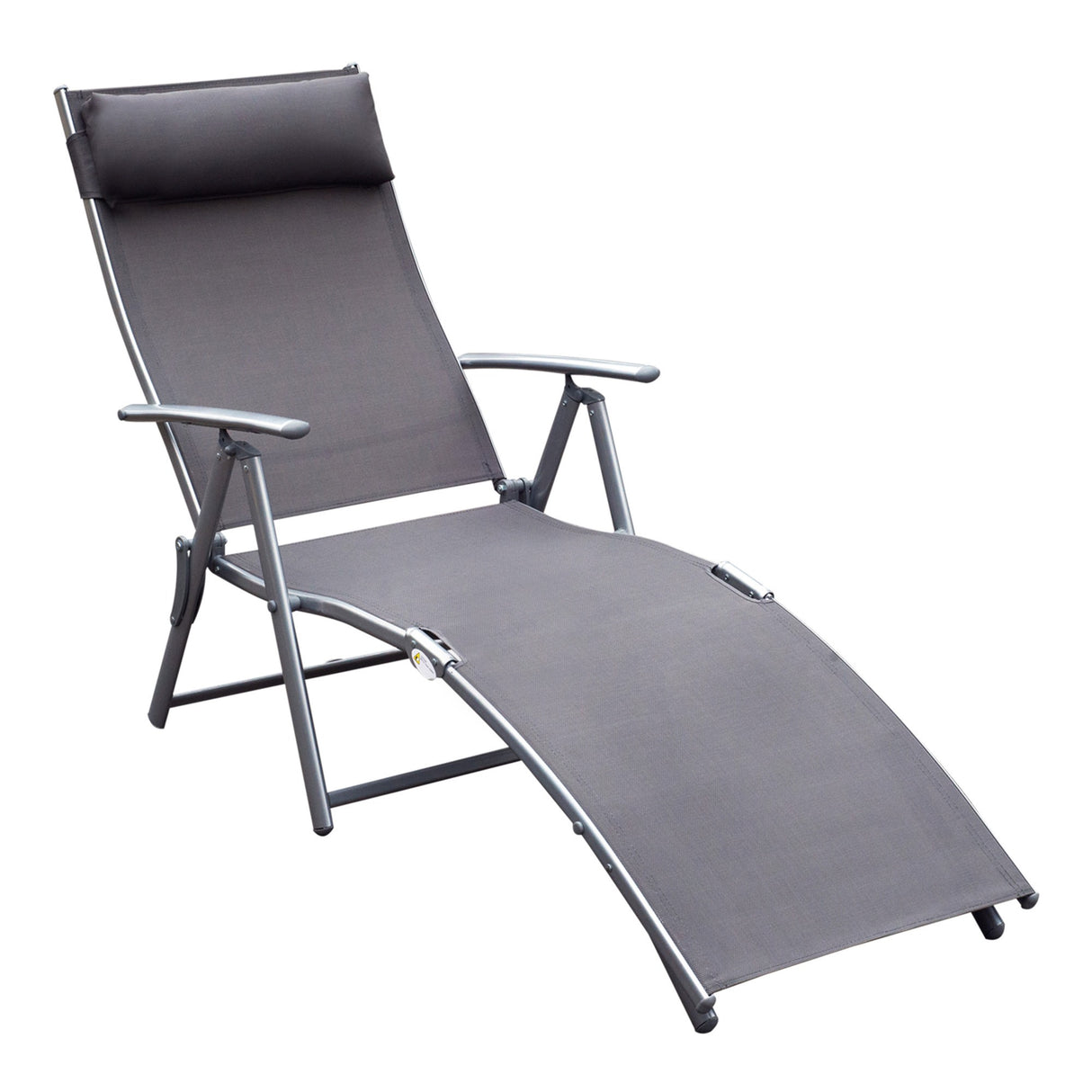 easycomfort easycomfort sdraio prendisole relax reclinabile pieghevole con cuscino giardino grigio