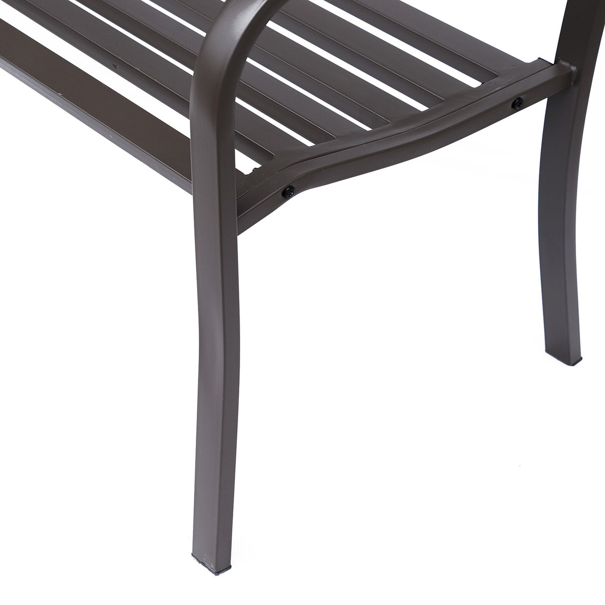 easycomfort easycomfort panchina da esterno in ghisa con schienale con decorazioni 127x60cm marrone