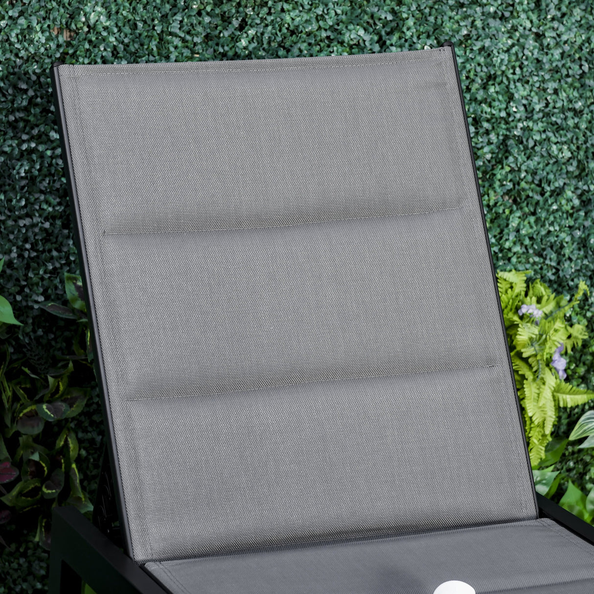 easycomfort easycomfort sdraio da giardino reclinabile su 5 livelli rivestimento imbottito alluminio e textilene grigio