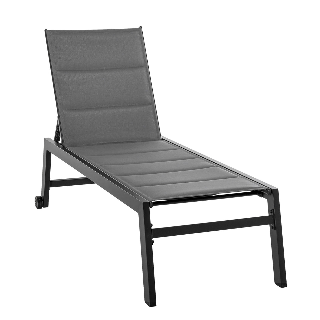 easycomfort easycomfort sdraio da giardino reclinabile su 5 livelli rivestimento imbottito alluminio e textilene grigio