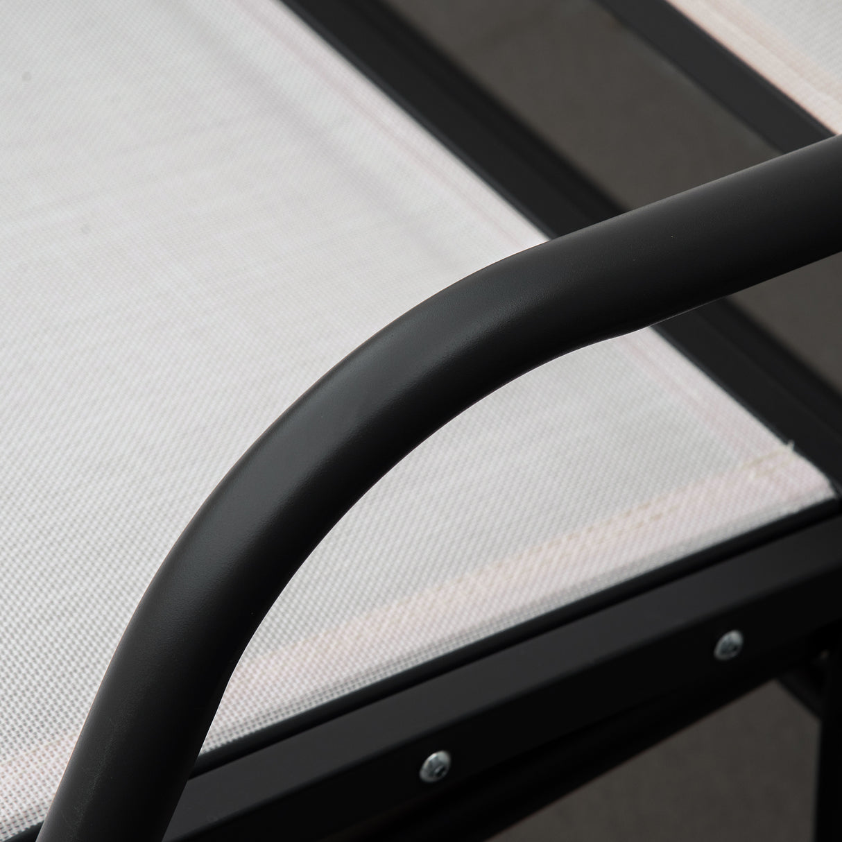 easycomfort panchina a dondolo da giardino a 3 posti in metallo e tessuto a rete traspirante 151x75x85cm beige