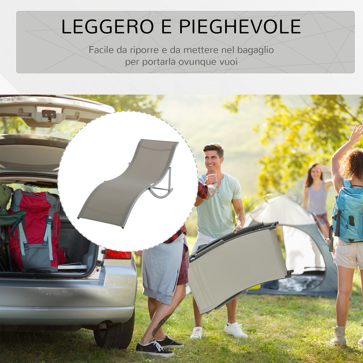 easycomfort set 2 sdraio da giardino pieghevoli lettino prendisole in alluminio e textilene 61x165x63cm 33147