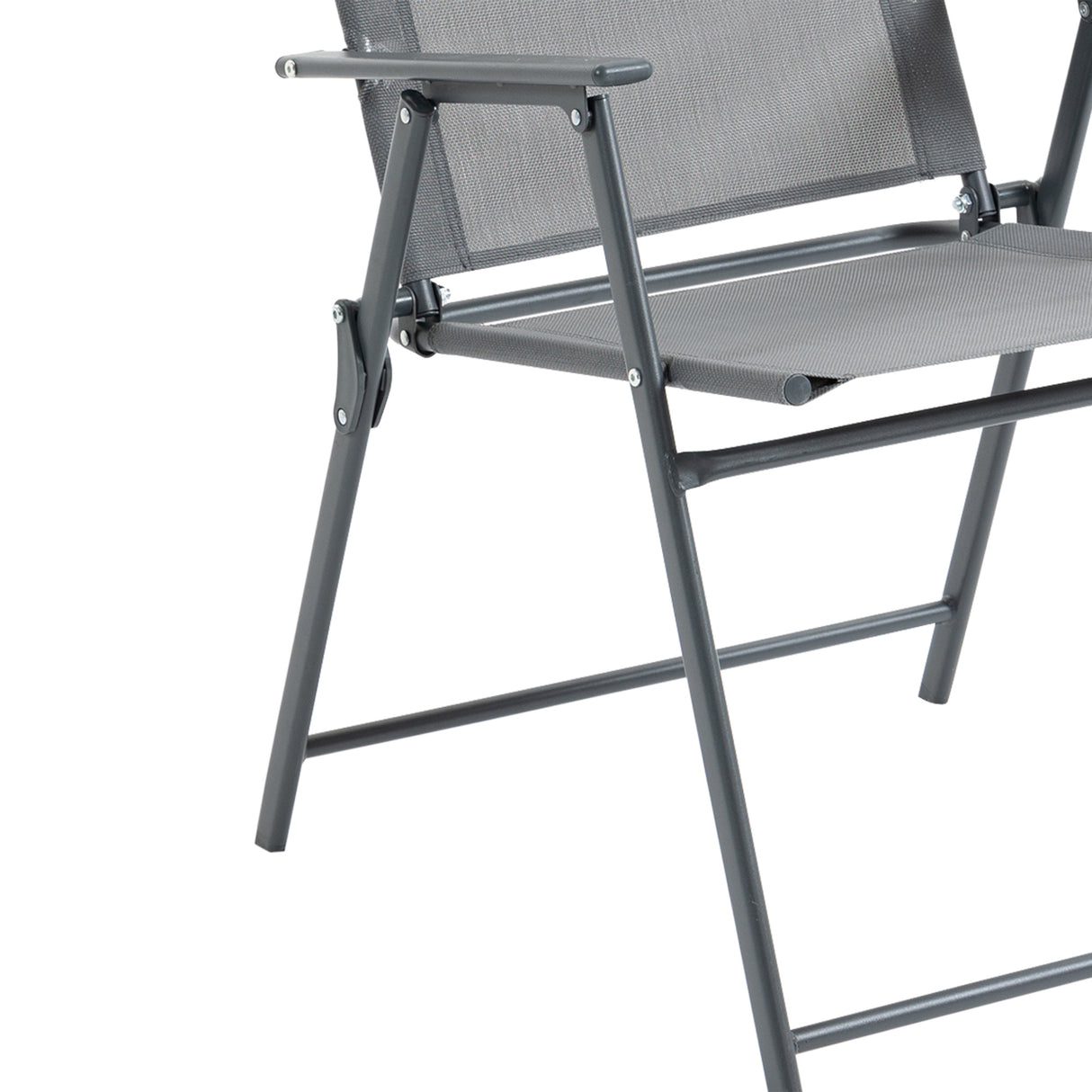 easycomfort easycomfort set tavolo con 4 sedie da giardino pieghevoli e foro per ombrellone nero