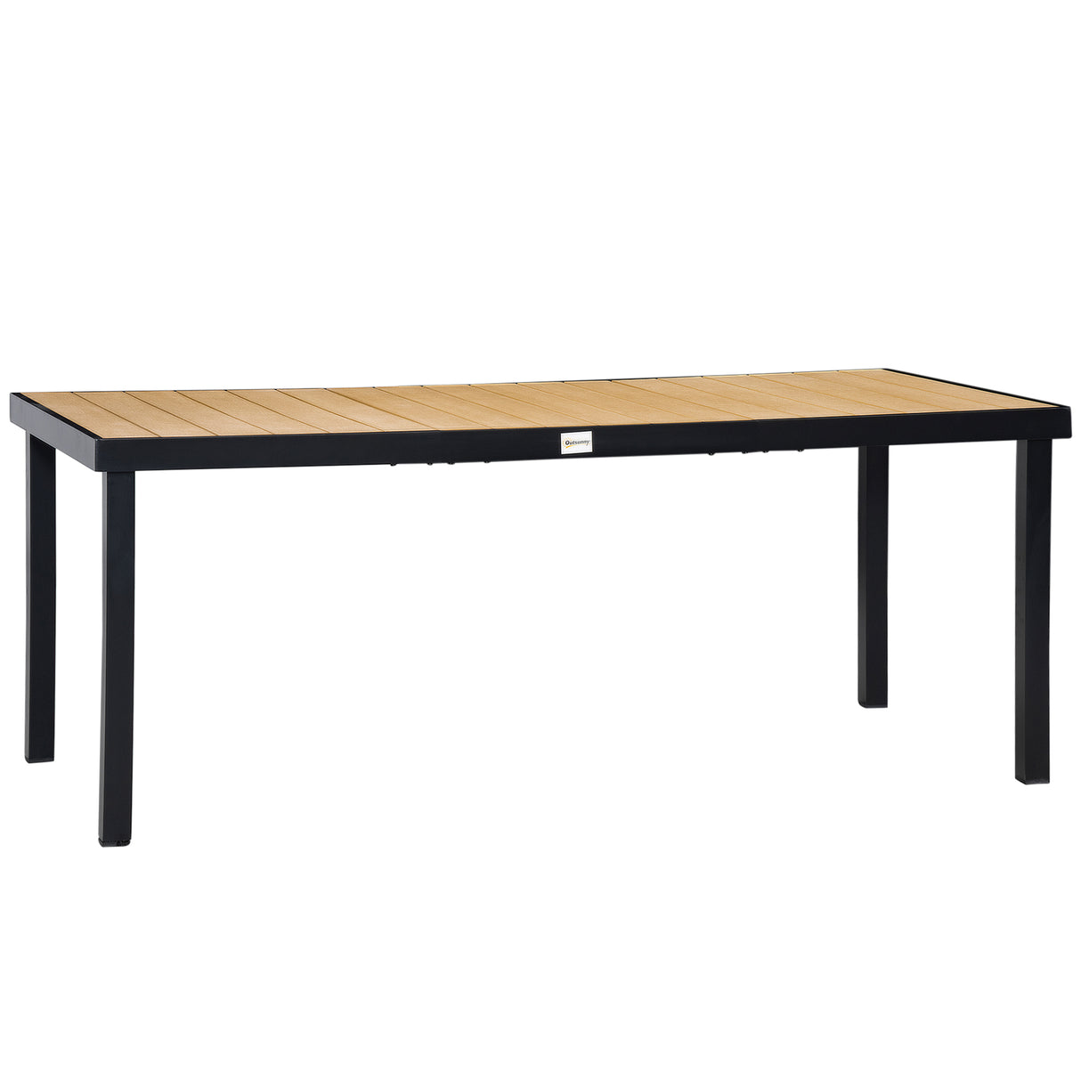 easycomfort easycomfort tavolo da giardino per 8 persone in alluminio tavolo da esterno in plastica per terrazzo e balcone nero e color legno