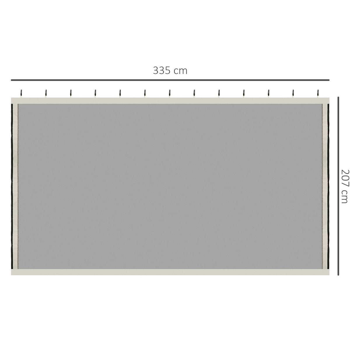 easycomfort zanzariera per gazebo tende di ricambio universale con cerniere 335x207cm nero beige