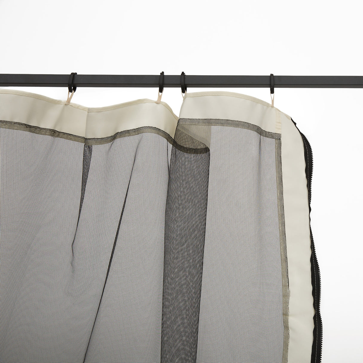 easycomfort zanzariera per gazebo tende di ricambio universale con cerniere 352x207cm nero beige
