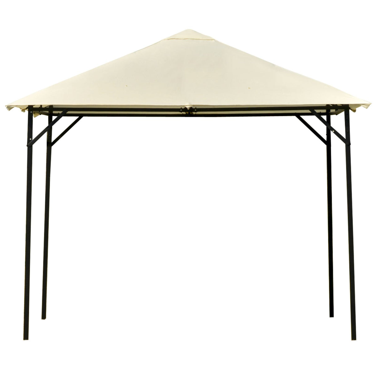 easycomfort easycomfort gazebo da giardino 3x3m in metallo con doppio tettuccio bianco crema
