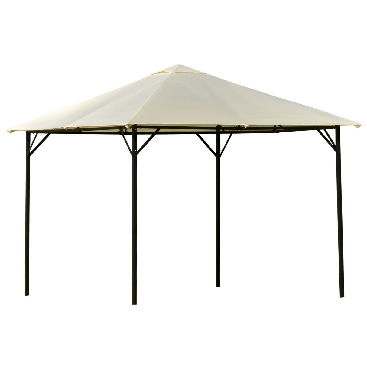 easycomfort easycomfort gazebo da giardino 3x3m in metallo con doppio tettuccio bianco crema