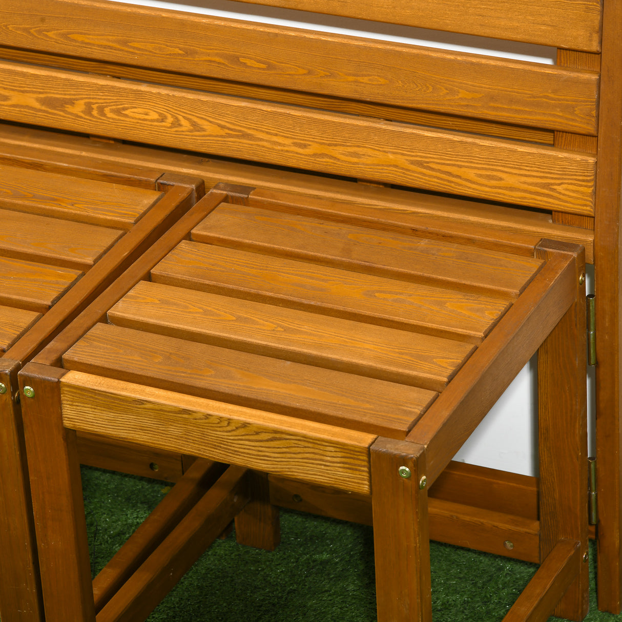 easycomfort easycomfort set da giardino 2 in 1 tavolo e sedie da giardino o panca da giardino per 2 persone color teak