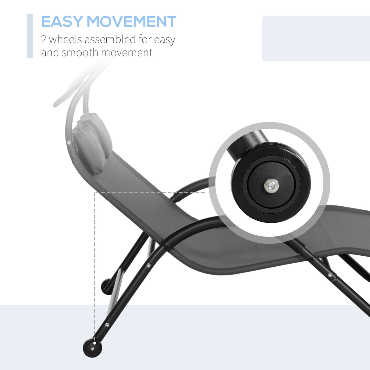 easycomfort easycomfort lettino prendisole reclinabile a 2 posti con ruote poggiatesta imbottito e tetto 200x137x138 cm grigio