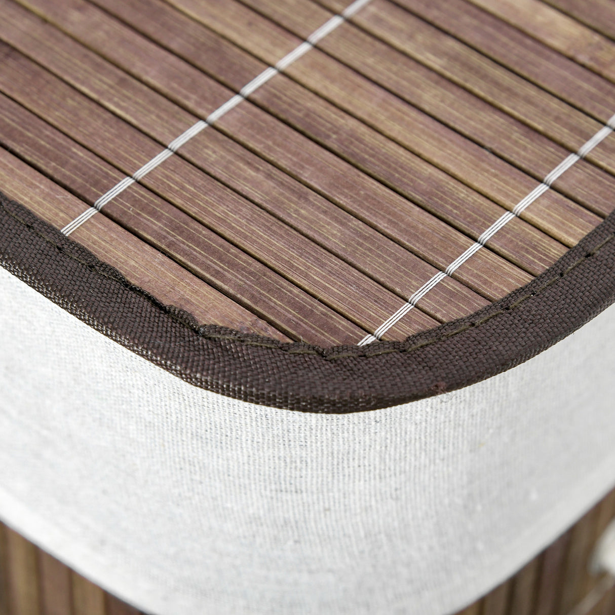 easycomfort easycomfort cesto per biancheria bambu da 100l con 2 scomparti coperchio e maniglie 52x32x63cm marrone