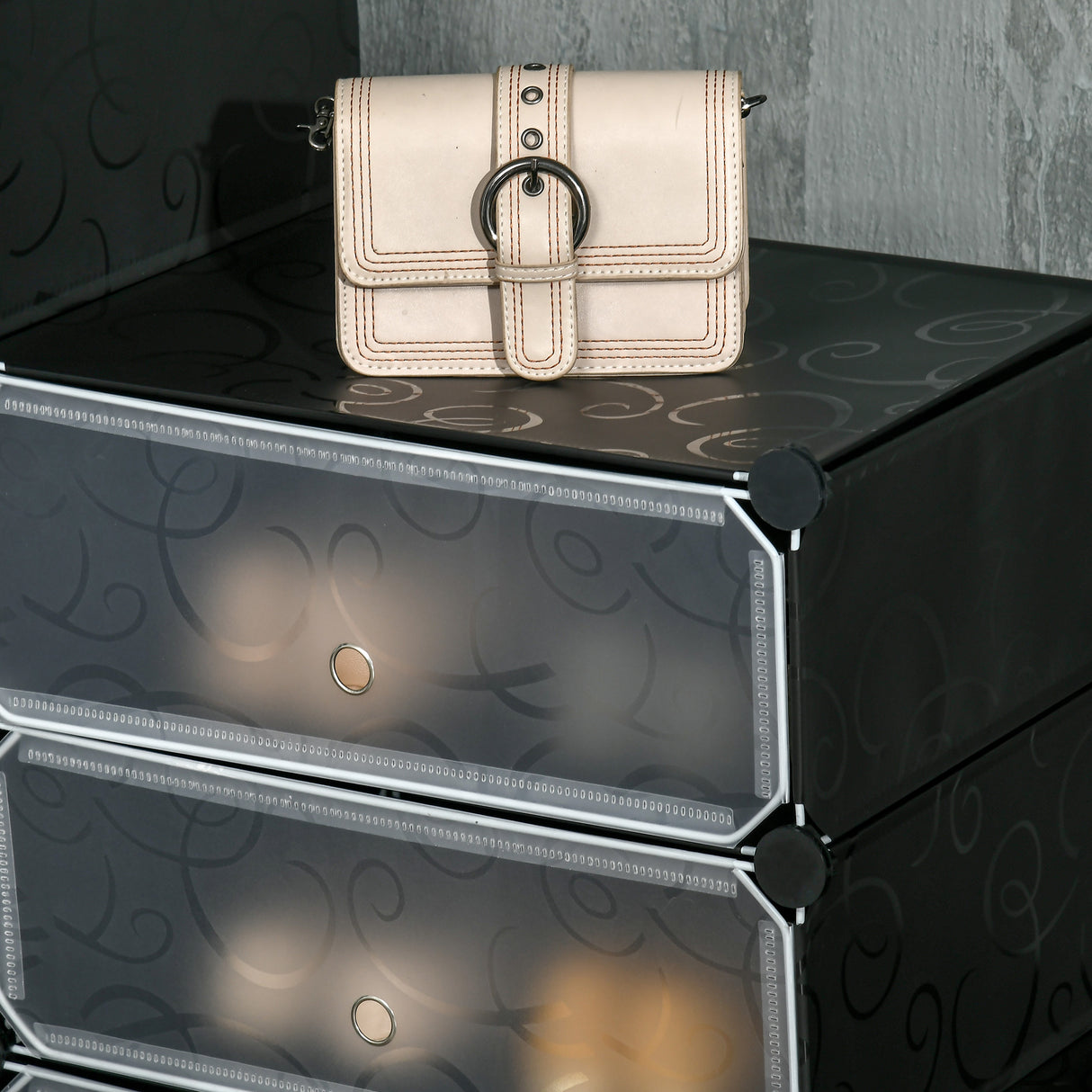 easycomfort easycomfort mobile scarpiera modulare salvaspazio 12 cubi 45x35x16 cm in acciaio e pp nero e bianco