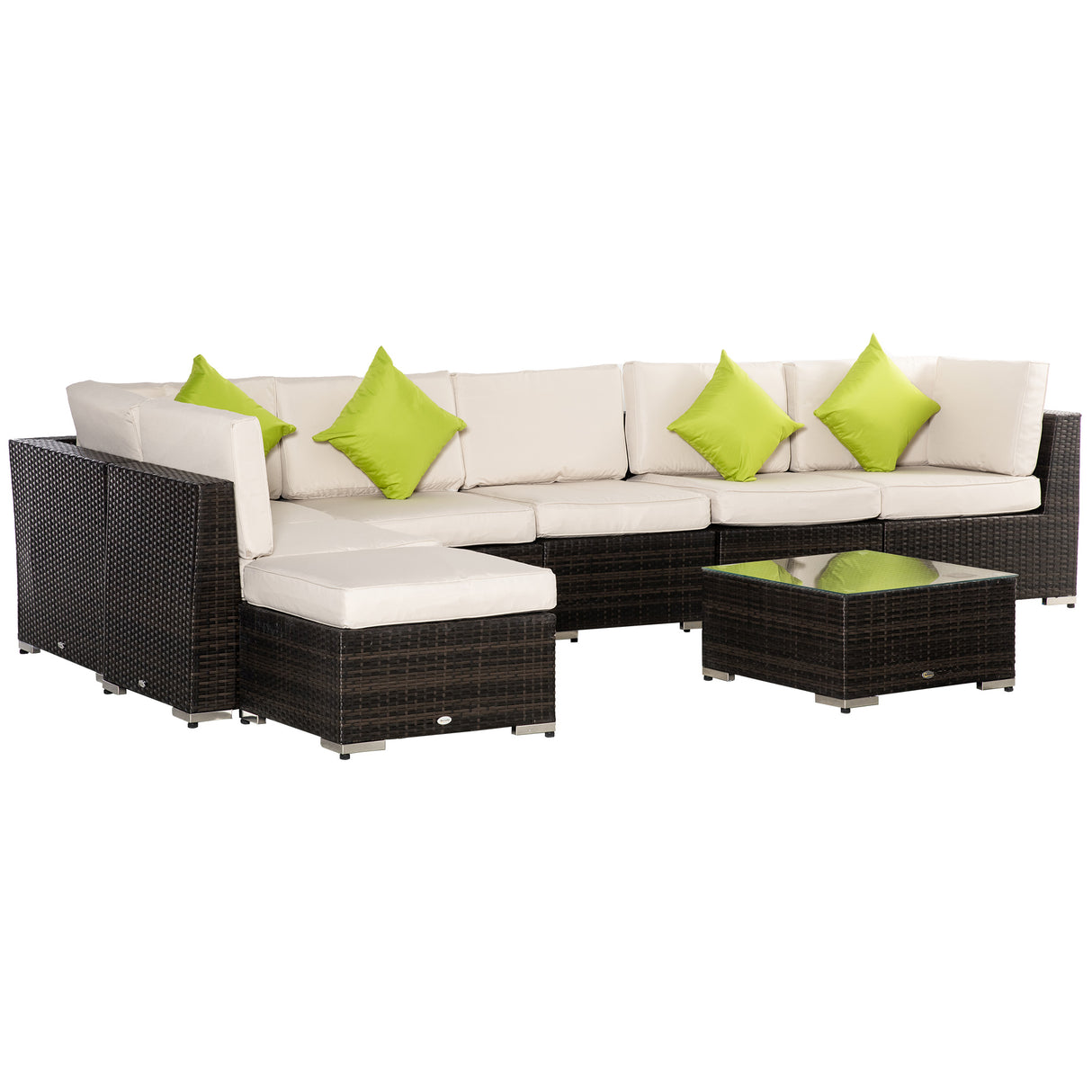 easycomfort easycomfort mobili da giardino in rattan e alluminio set 8 pezzi salotto da giardino componibile con divani e tavolino da esterno