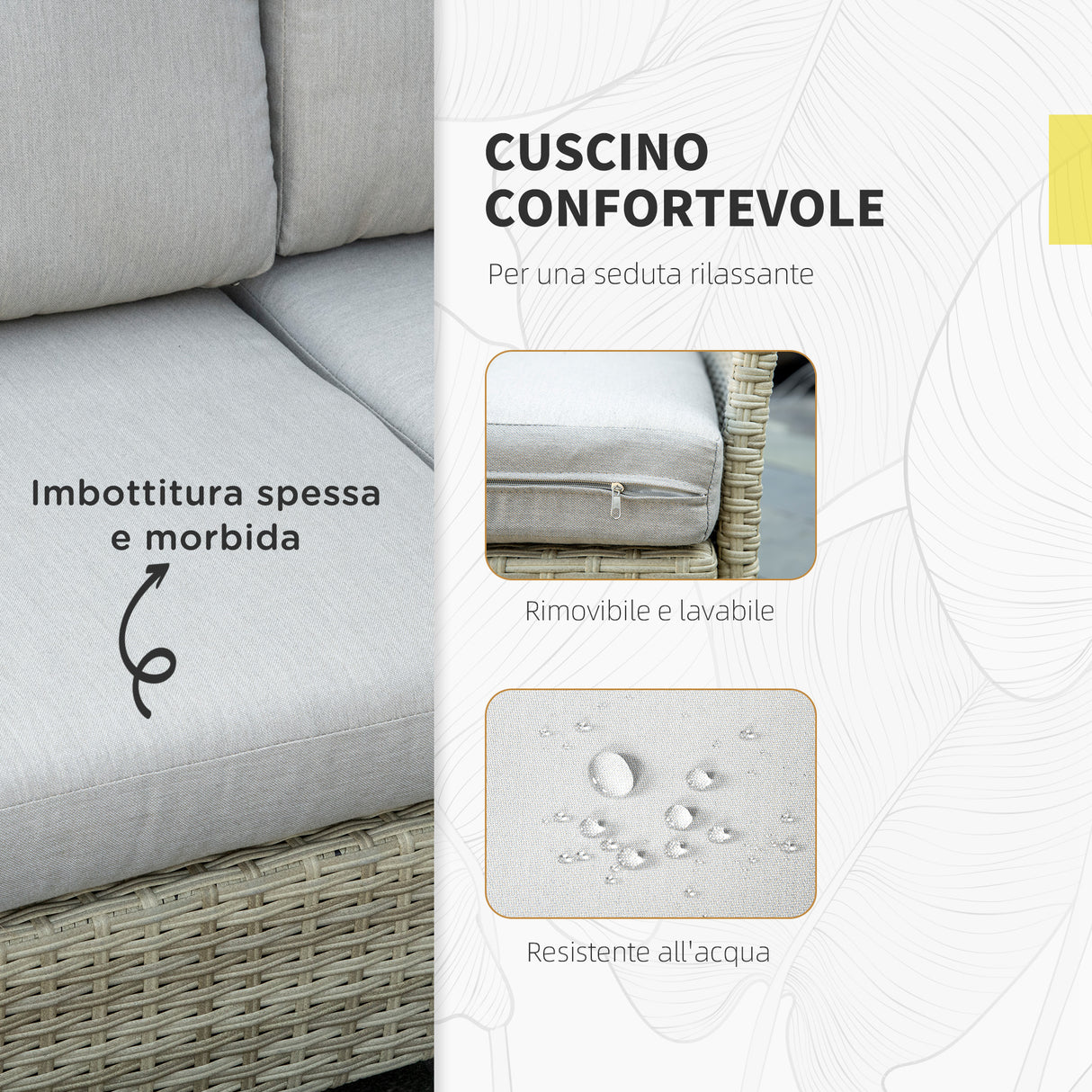 easycomfort easycomfort salotto da giardino 7 pezzi modulabile in rattan pe con cuscini beige