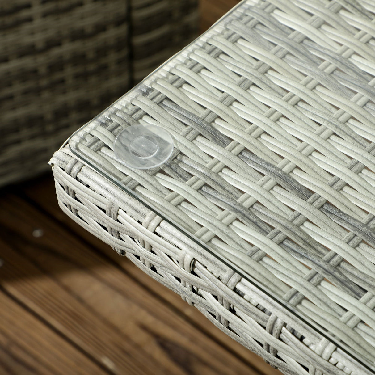 easycomfort easycomfort set da giardino 4pz in rattan grigio con tavolo ad altezza regolabile 2 poltrone reclinabili e divano 2 posti