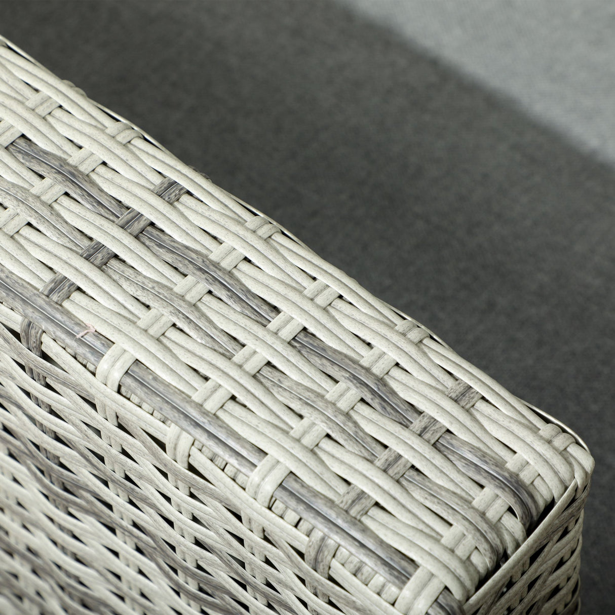 easycomfort easycomfort set da giardino 4pz in rattan grigio con tavolo ad altezza regolabile 2 poltrone reclinabili e divano 2 posti