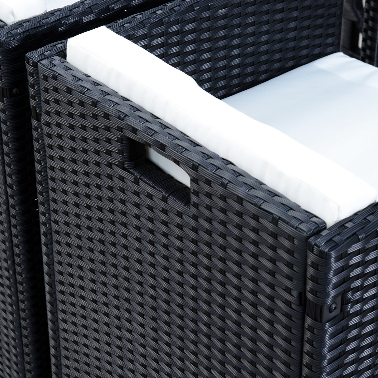 easycomfort easycomfort set mobili da giardino 5pz set tavolo da pranzo con 4 sedie con cuscini combinabili a rettangolo nero 109x109x72 cm