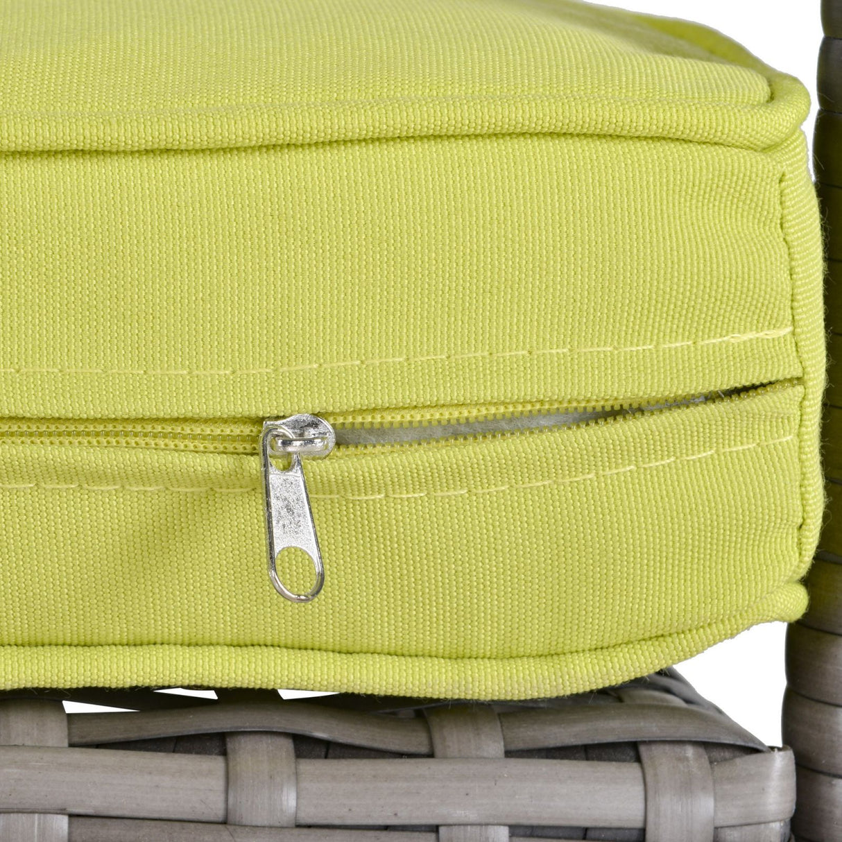 easycomfort poltrona da giardino in pe rattan con braccioli e cuscini imbottiti grigia e verde