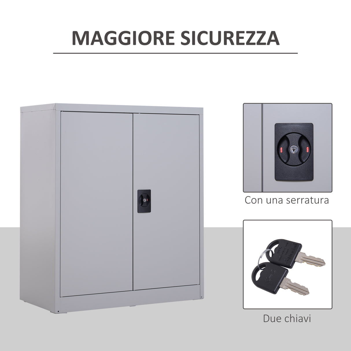 easycomfort easycomfort armadietto mobile ripiano regolabile chiusura di sicurezza per casa ufficio garage acciaio 80x40x92 5cm grigio ean 8054111848473